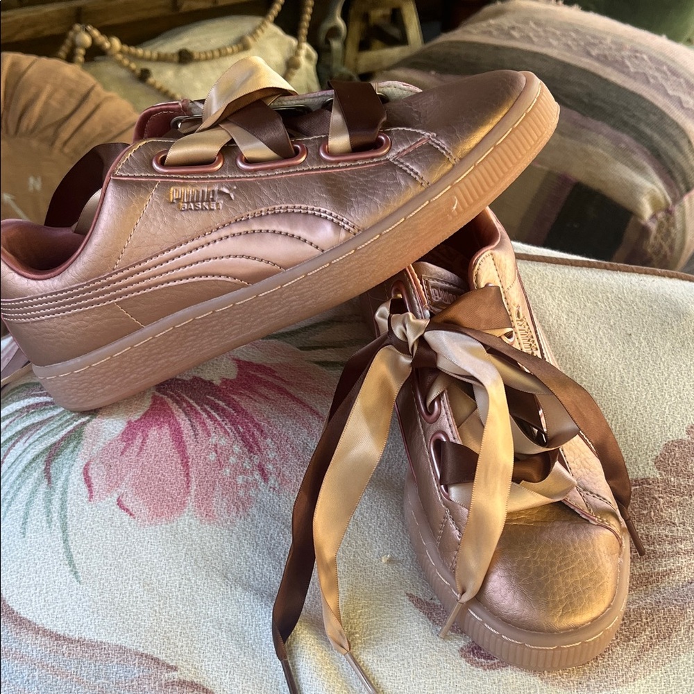 Puma Women's Satin Ribbon Sneakers - Metallic Pink
